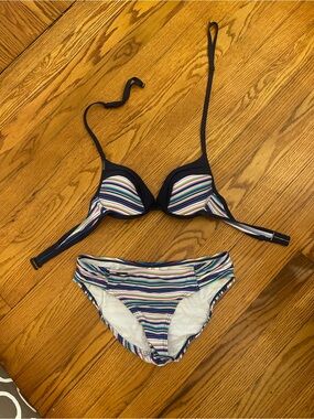 Lole Navy Trim Striped Bikini - Multicolor